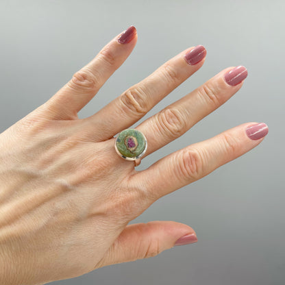 Anello Rubino in Fucsite - Argento 925