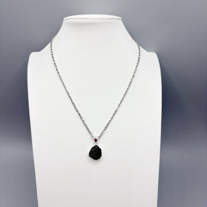Ciondolo Moldavite Grezza - Argento 925