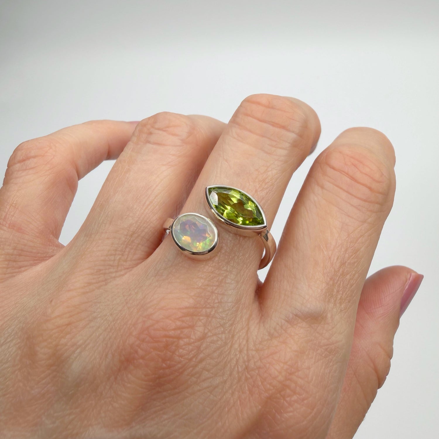 Anello Peridoto e Opale Etiope - Argento 925