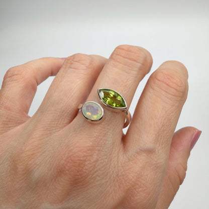 Anello Peridoto e Opale Etiope - Argento 925