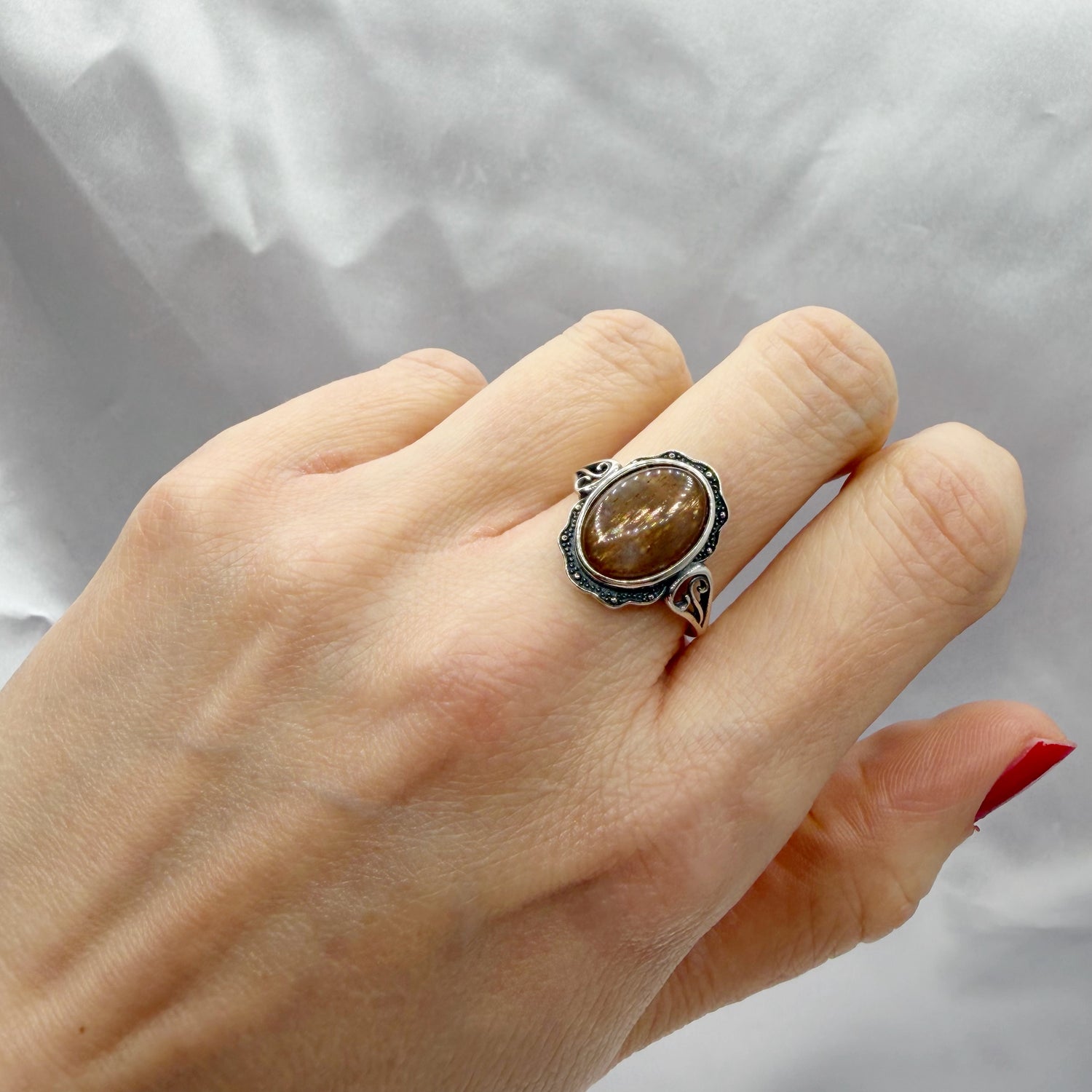 Anello Pietra del Sole e Argento 925