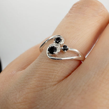 Anello Trilogy Tormalina Nera | Argento 925 - NON REGOLABILE