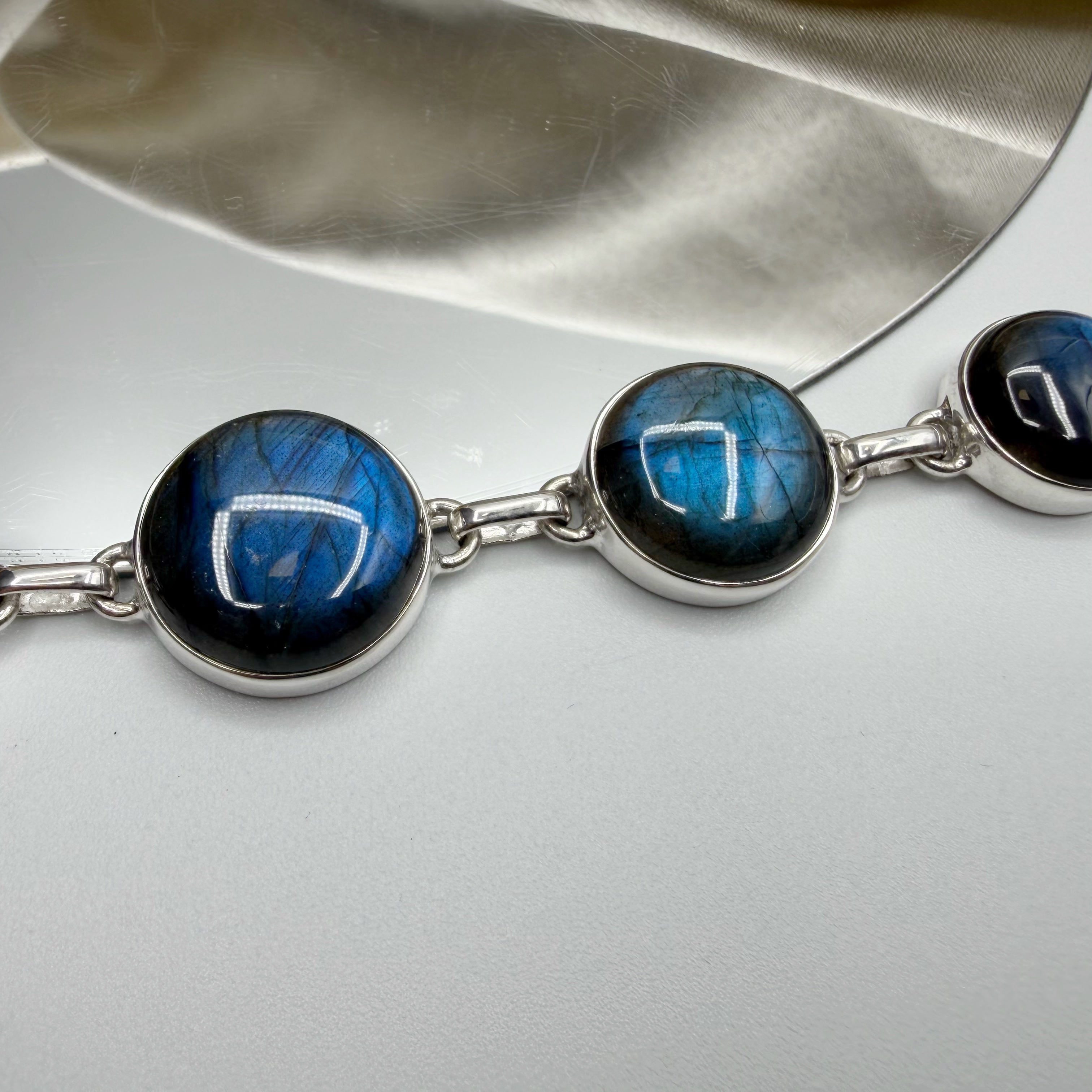 Bracciale Labradorite e Argento 925 - tondo