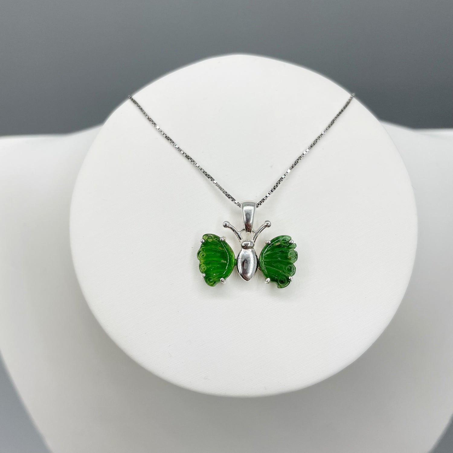 Ciondolo Farfalla Tormalina Verde e Argento 925