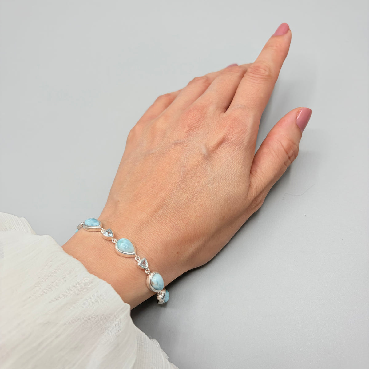 Bracciale Larimar e Topazio | Argento 925