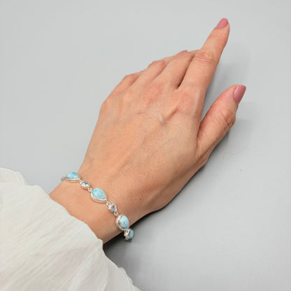 Bracciale Larimar e Topazio | Argento 925
