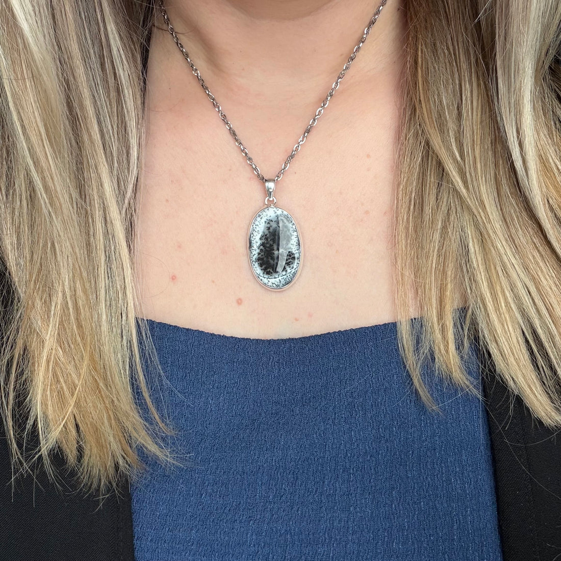 Ciondolo Opale Dendritico e Argento 925