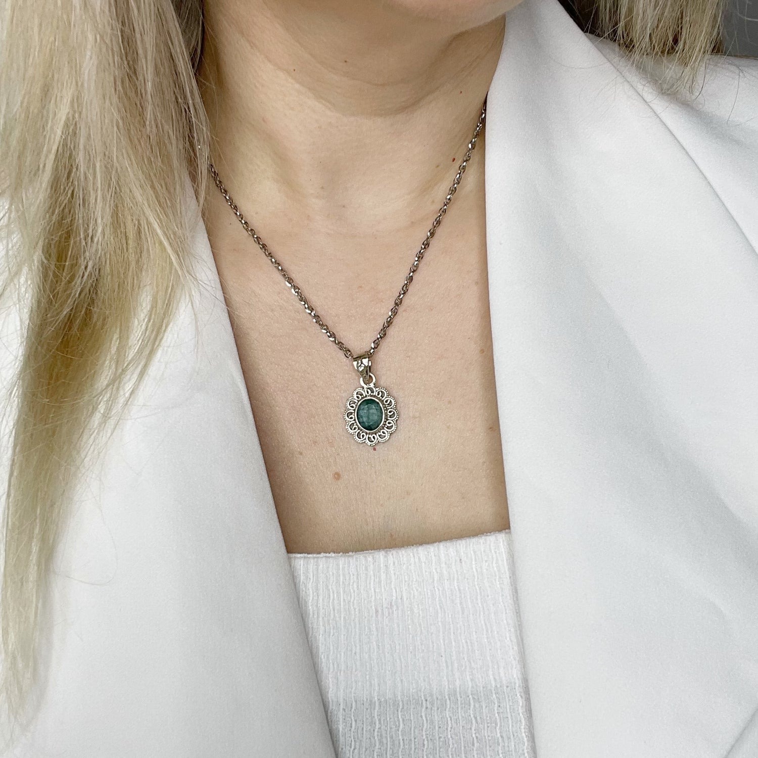 Ciondolo Smeraldo - Argento 925