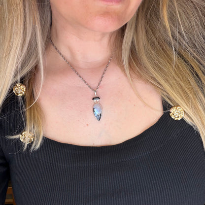 Ciondolo Labradorite e Tormalina - Argento 925