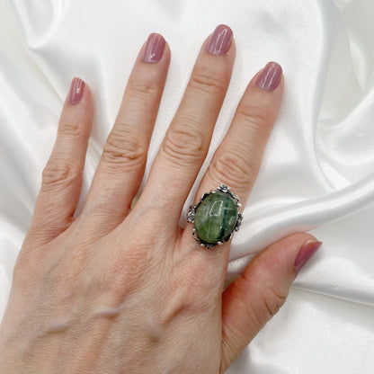 Anello Cianite Verde e Argento 925