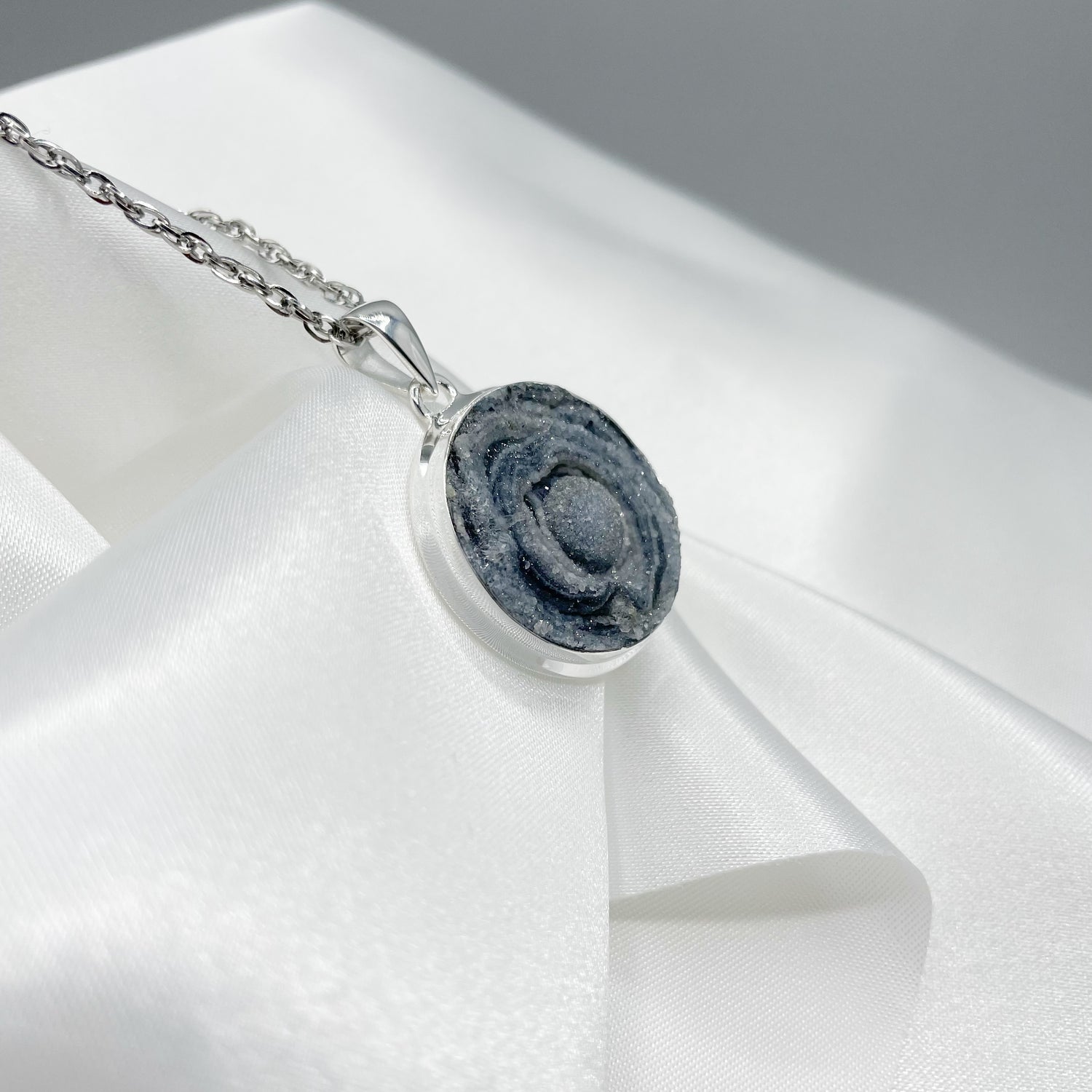 Ciondolo Desert Druzy Tondo - Argento 925