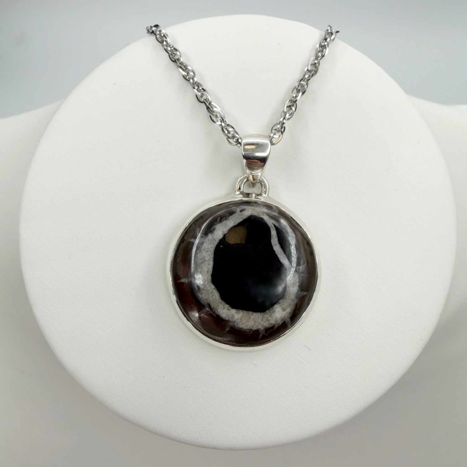 Ciondolo Septaria Nera Argento 925 - tondo