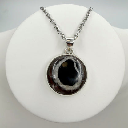 Ciondolo Septaria Nera Argento 925 - tondo