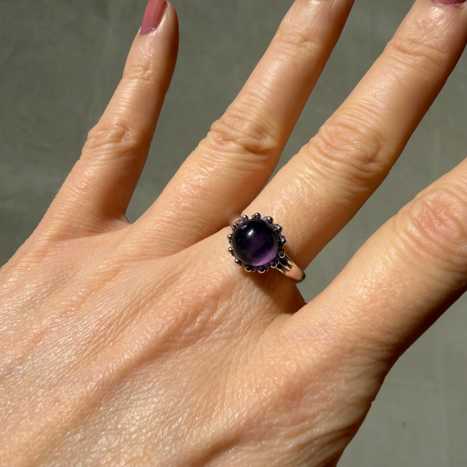 Anello Ametista - Argento 925 - Sfera