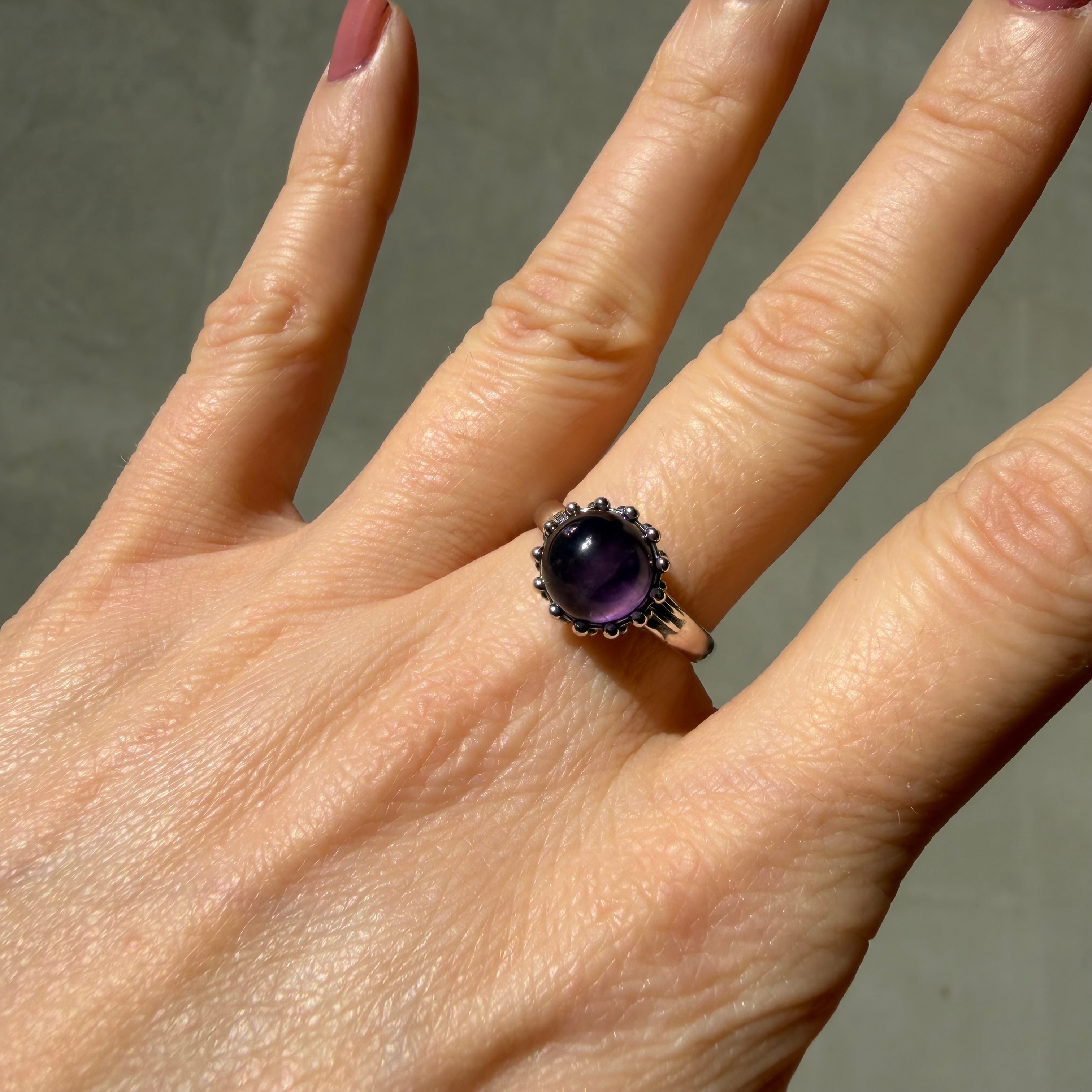 Anello Ametista - Argento 925 - Sfera