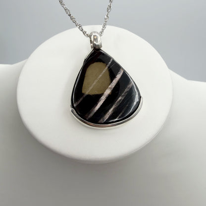 Ciondolo Iperstene Argento 925 - a Goccia grande