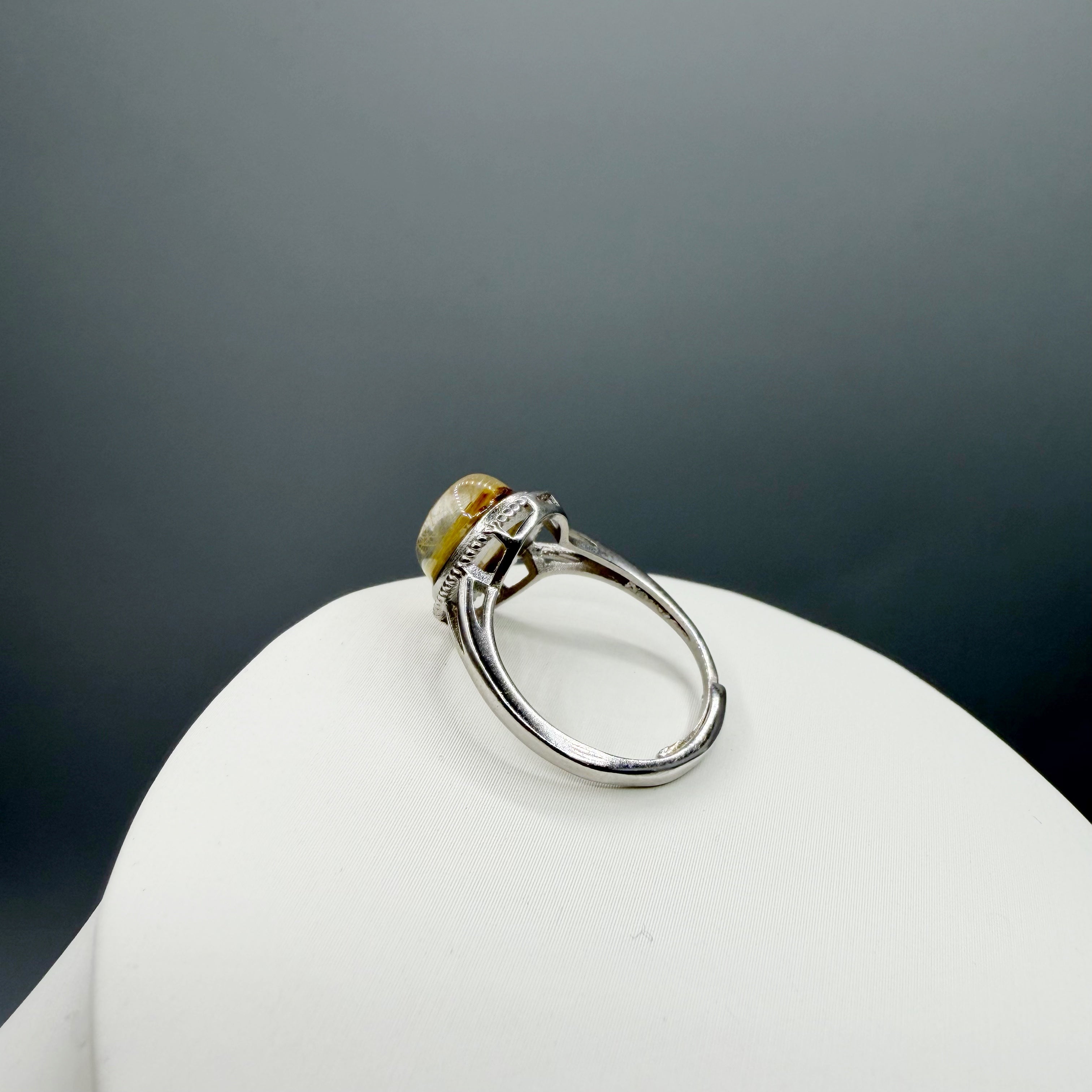 Anello Quarzo Rutilato Dorato - Argento 925