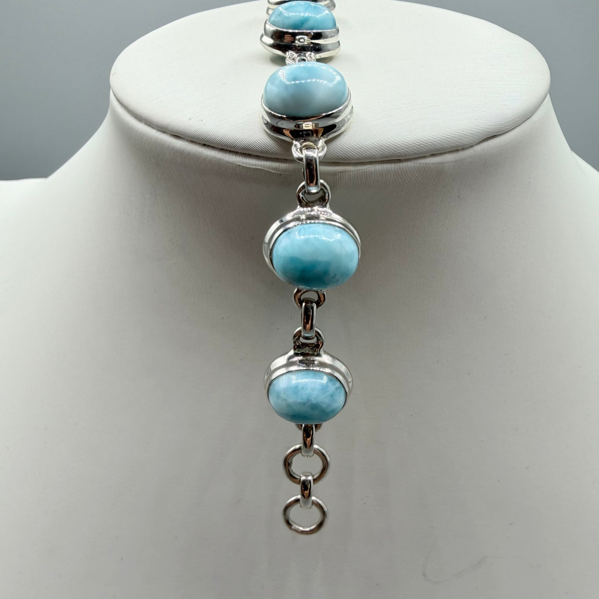 Bracciale Larimar e Argento 925 - Ovale