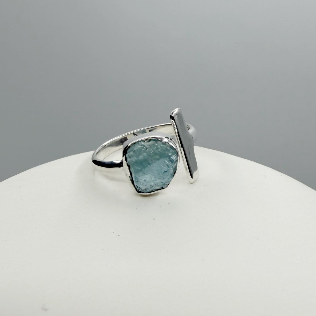 Anello Acquamarina grezza - Argento 925