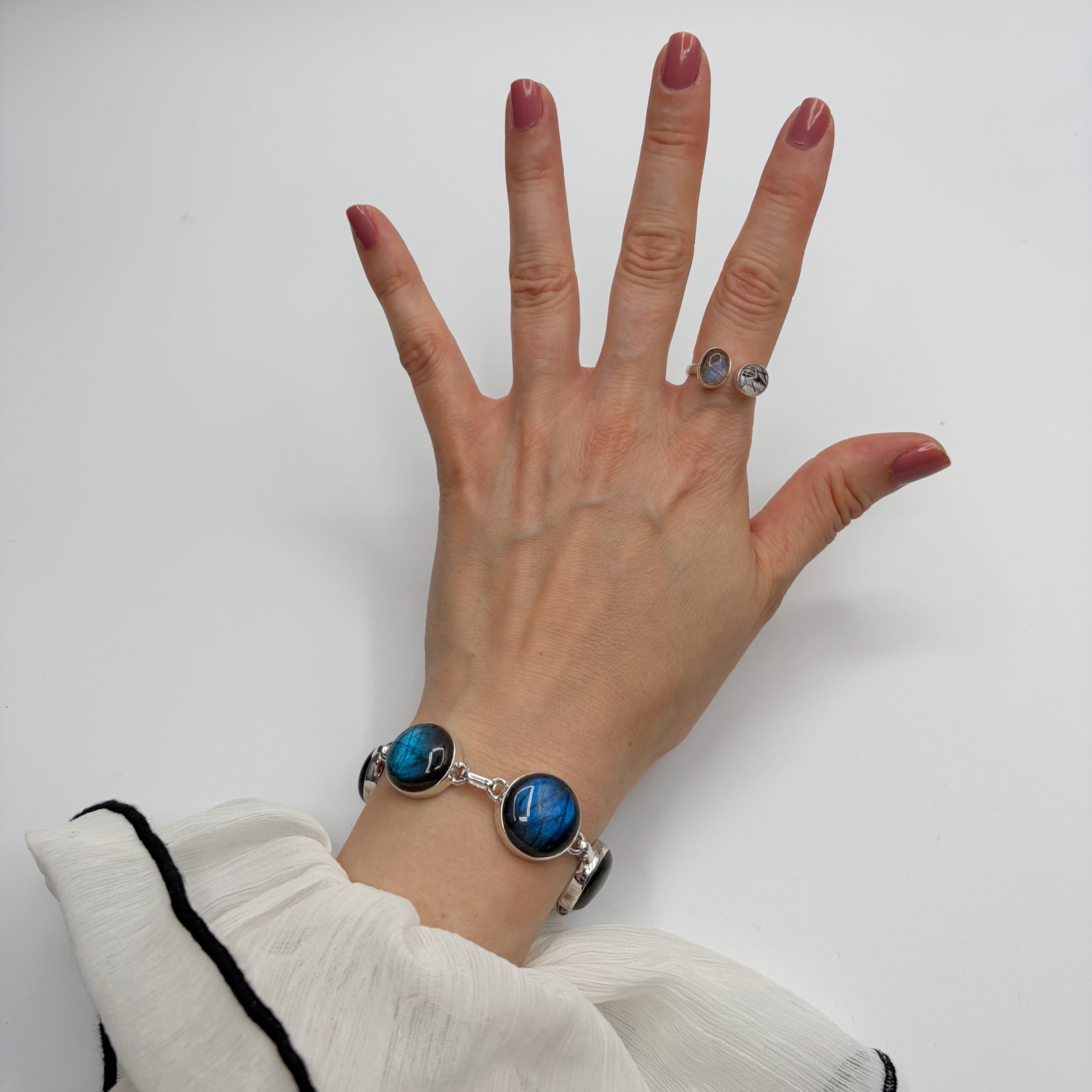 Bracciale Labradorite e Argento 925 - tondo
