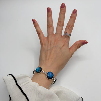 Bracciale Labradorite e Argento 925 - tondo