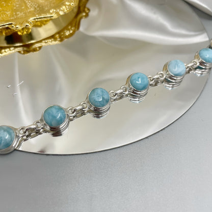 Bracciale Larimar e Argento 925 - tondo