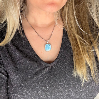 Ciondolo Larimar Argento 925 - Irregolare
