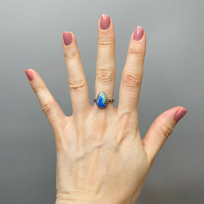 Anello Turchese Naturale e Lapislazzuli - Argento 925