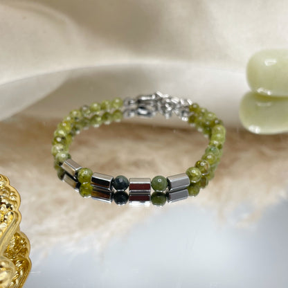 Bracciale Salute Energetica - Peridoto, Giada, Ematite - LIMITED EDITION