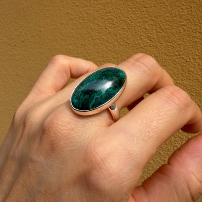 Anello Malachite e Azzurrite Argento 925 - Ovale