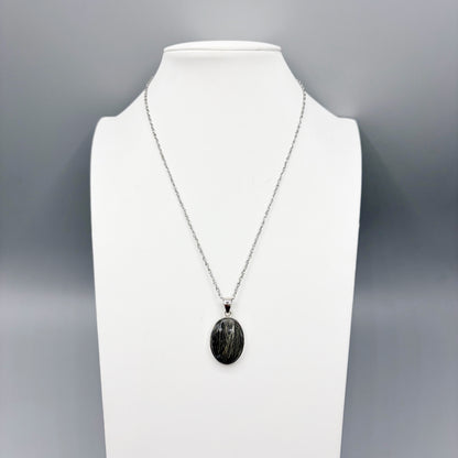 Ciondolo Pirite Feather (piuma) - Argento 925