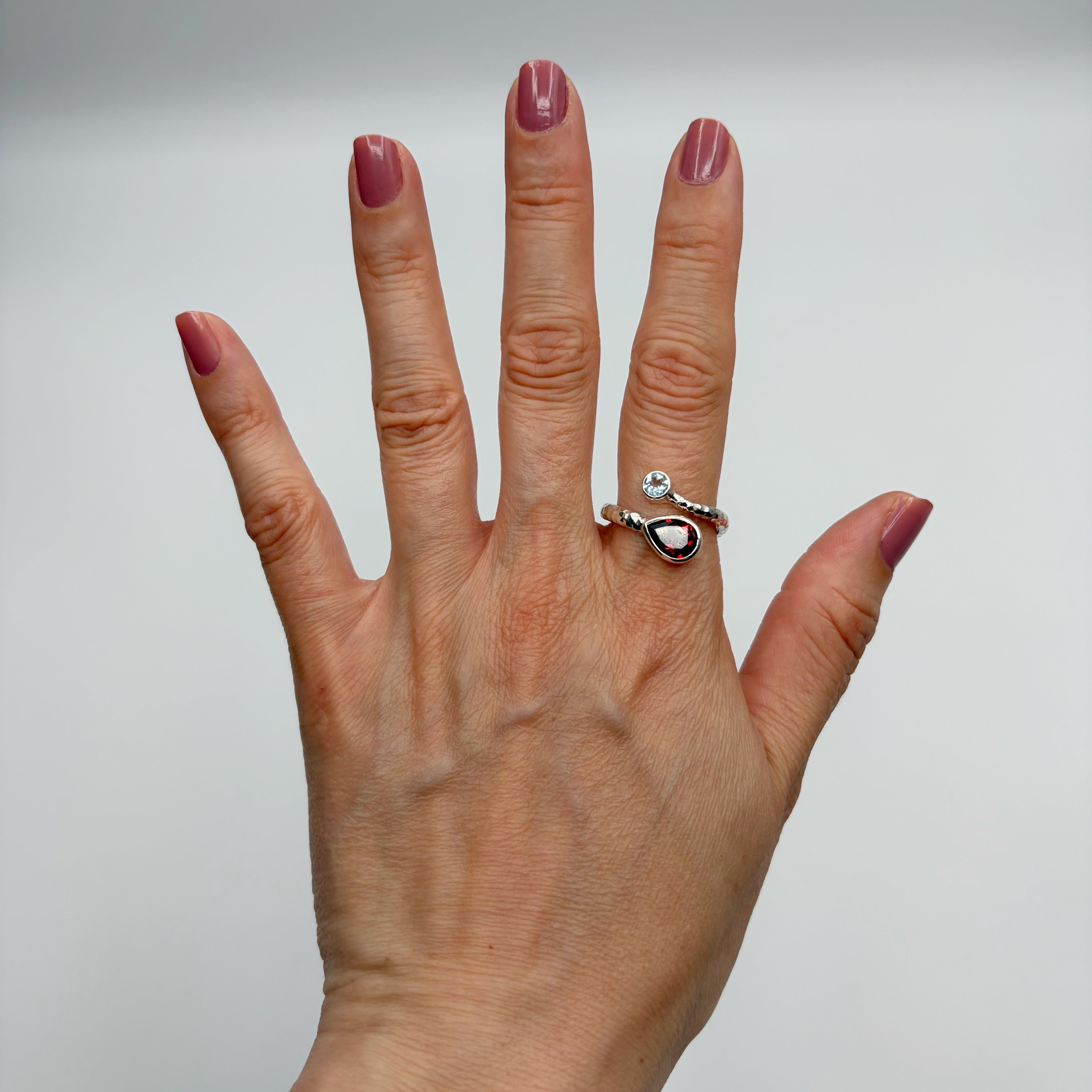 Anello Topazio e Granato - Argento 925