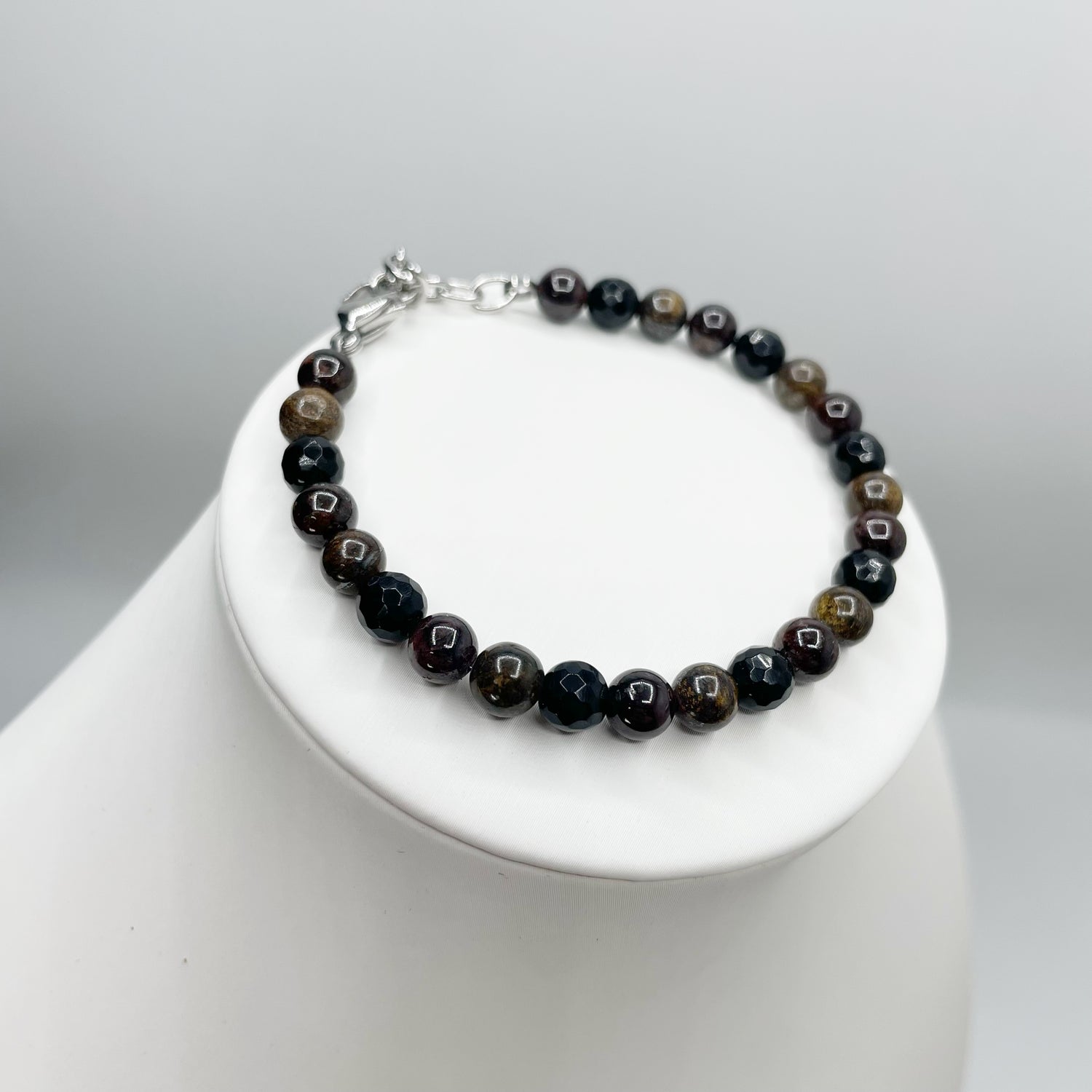 Bracciale Infinite Possibilità - Bronzite, Granato e Ossidiana