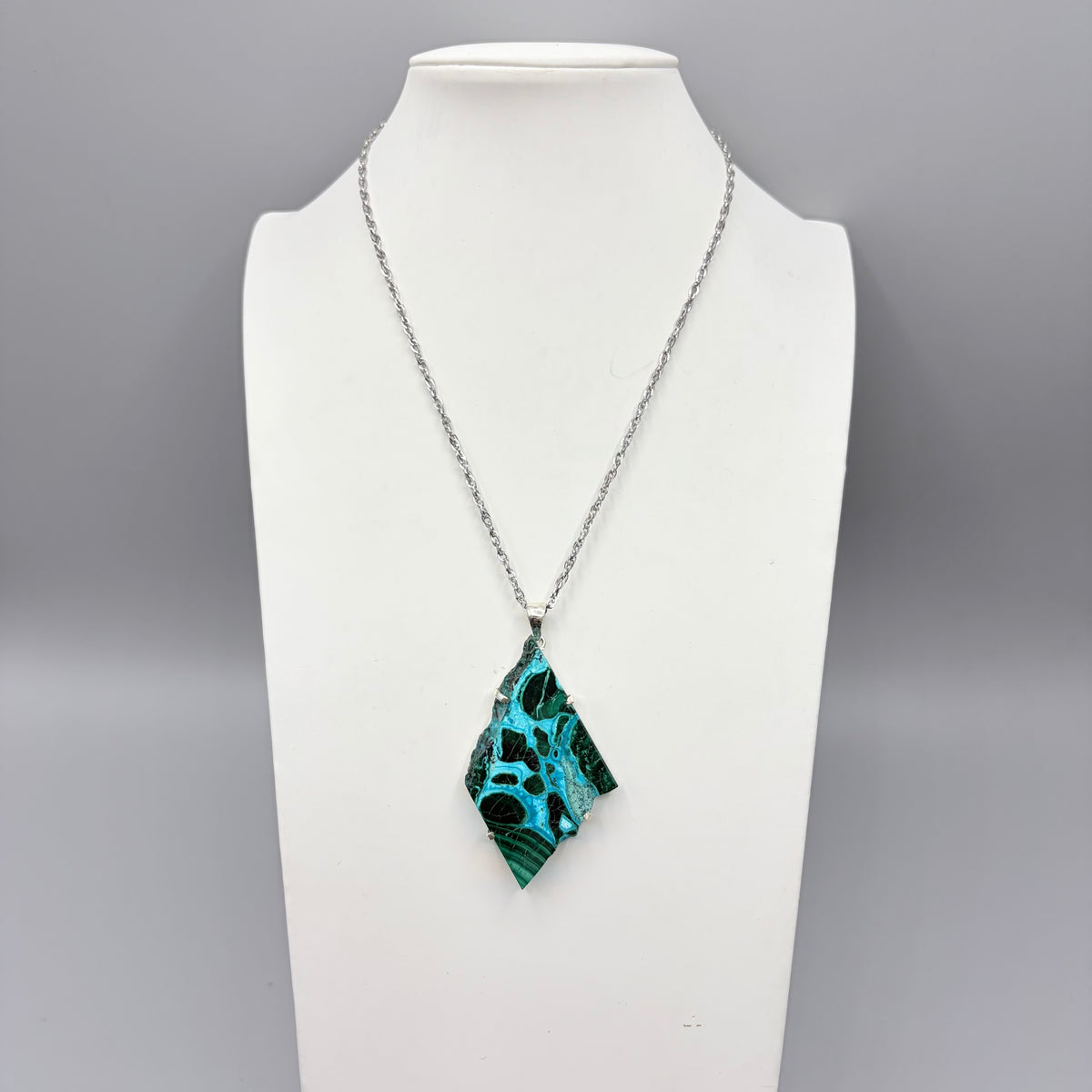 Ciondolo Malachite e Crisocolla Argento 925