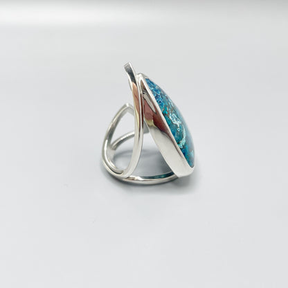 Anello Crisocolla e Argento 925