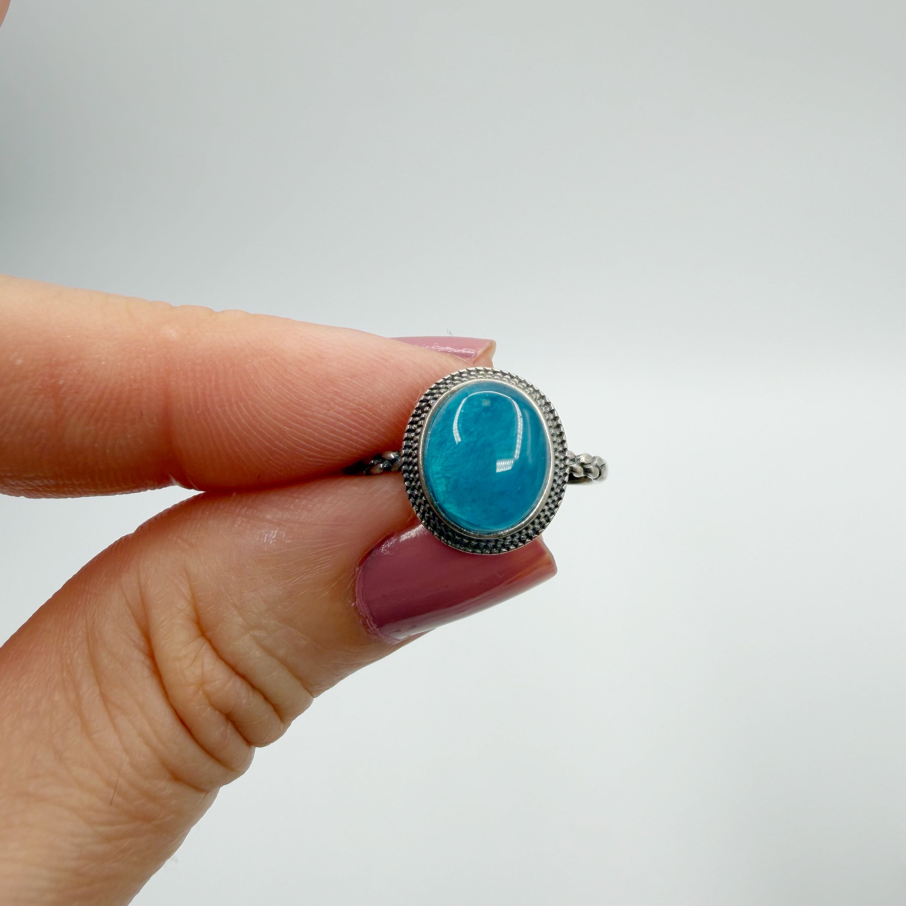 Anello Apatite Ovale - Argento 925