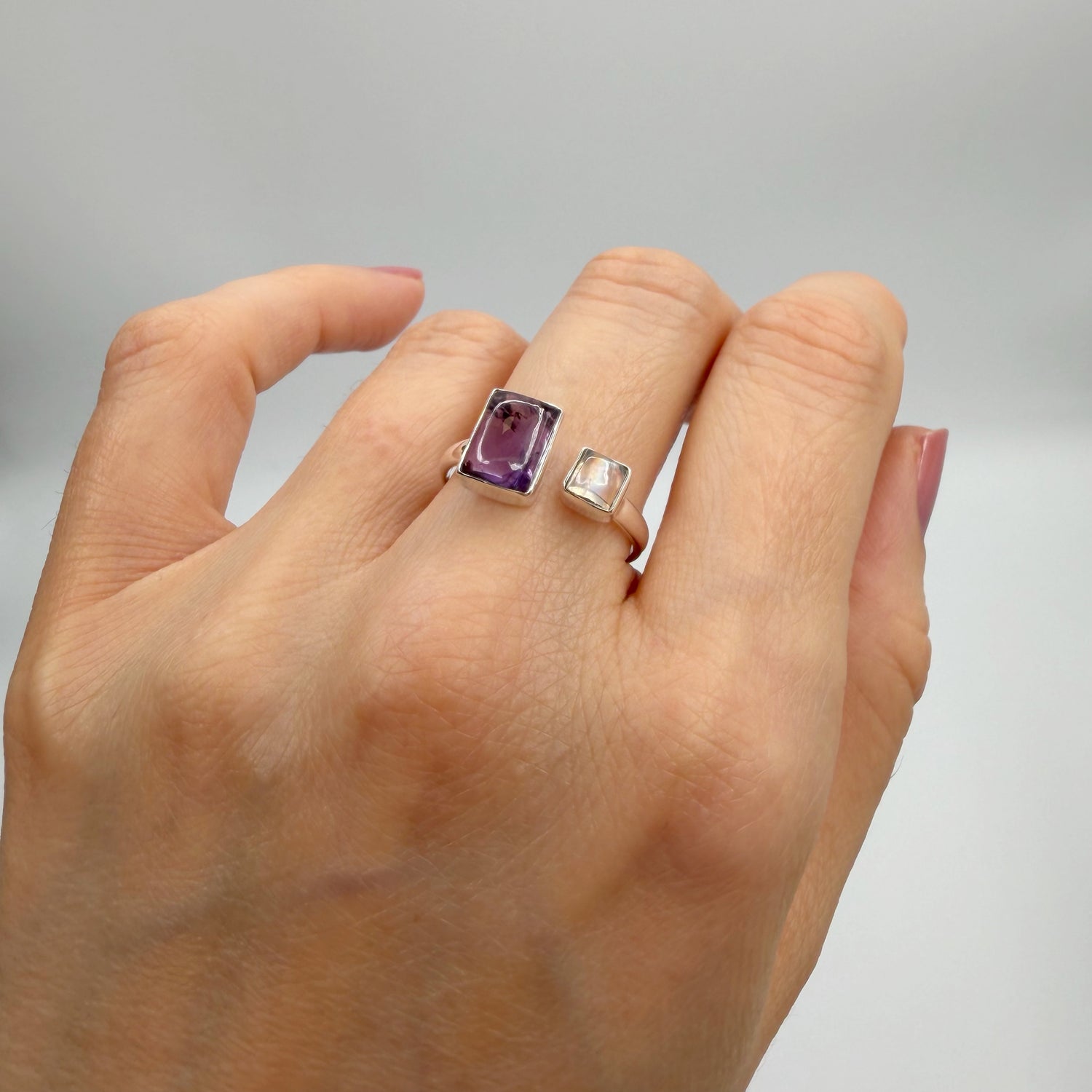 Anello Ametista e Labradorite - Argento 925