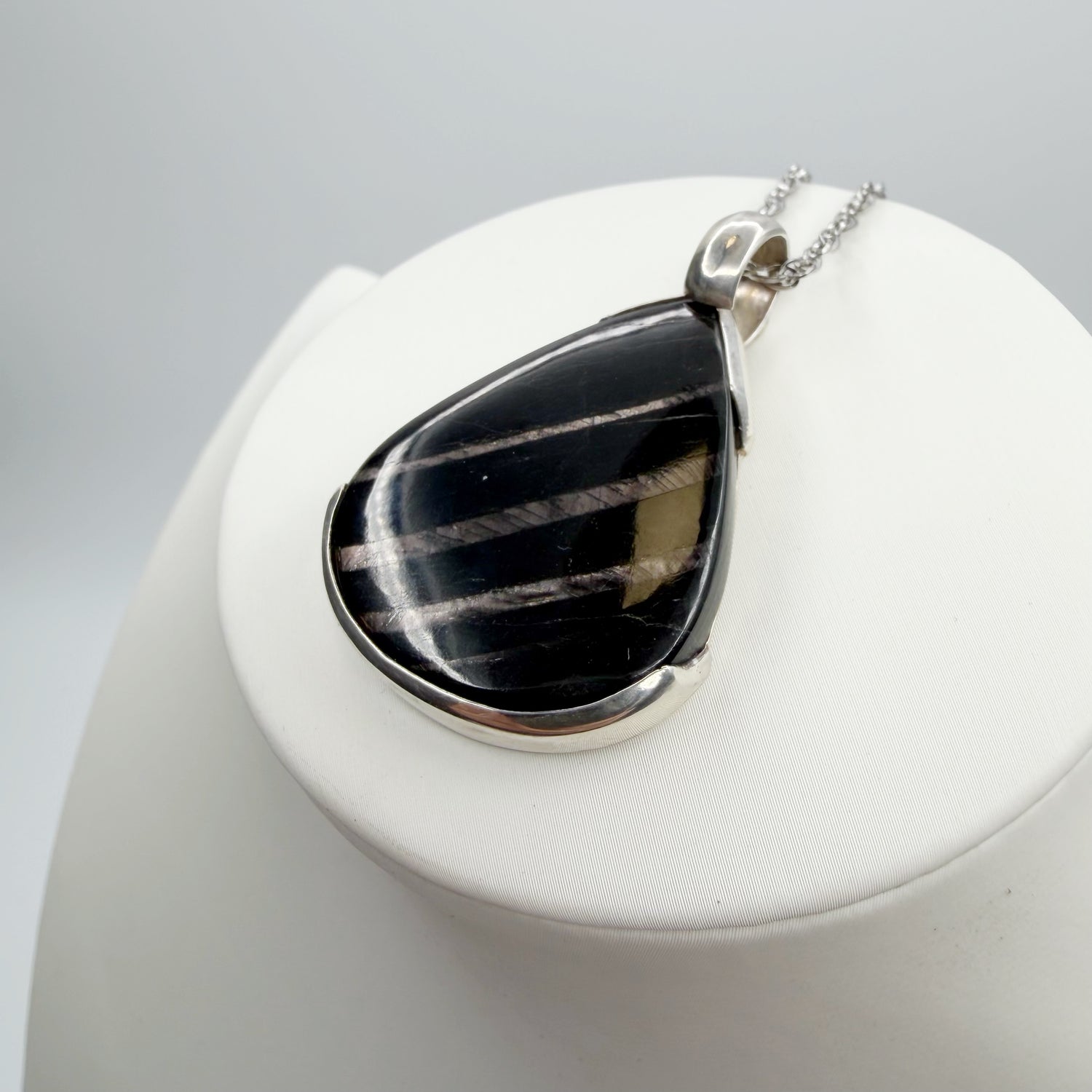 Ciondolo Iperstene Argento 925 - a Goccia grande