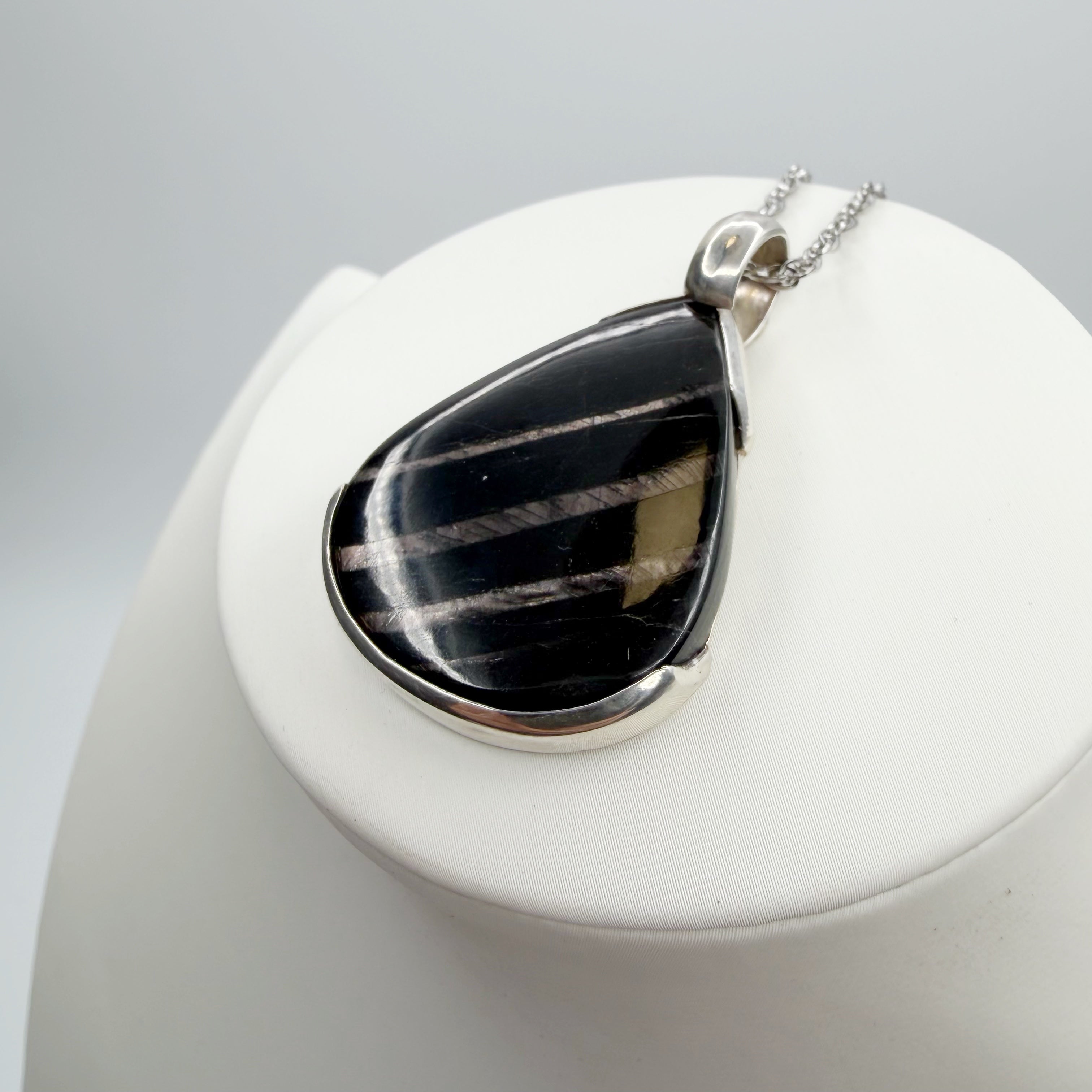Ciondolo Iperstene Argento 925 - a Goccia grande