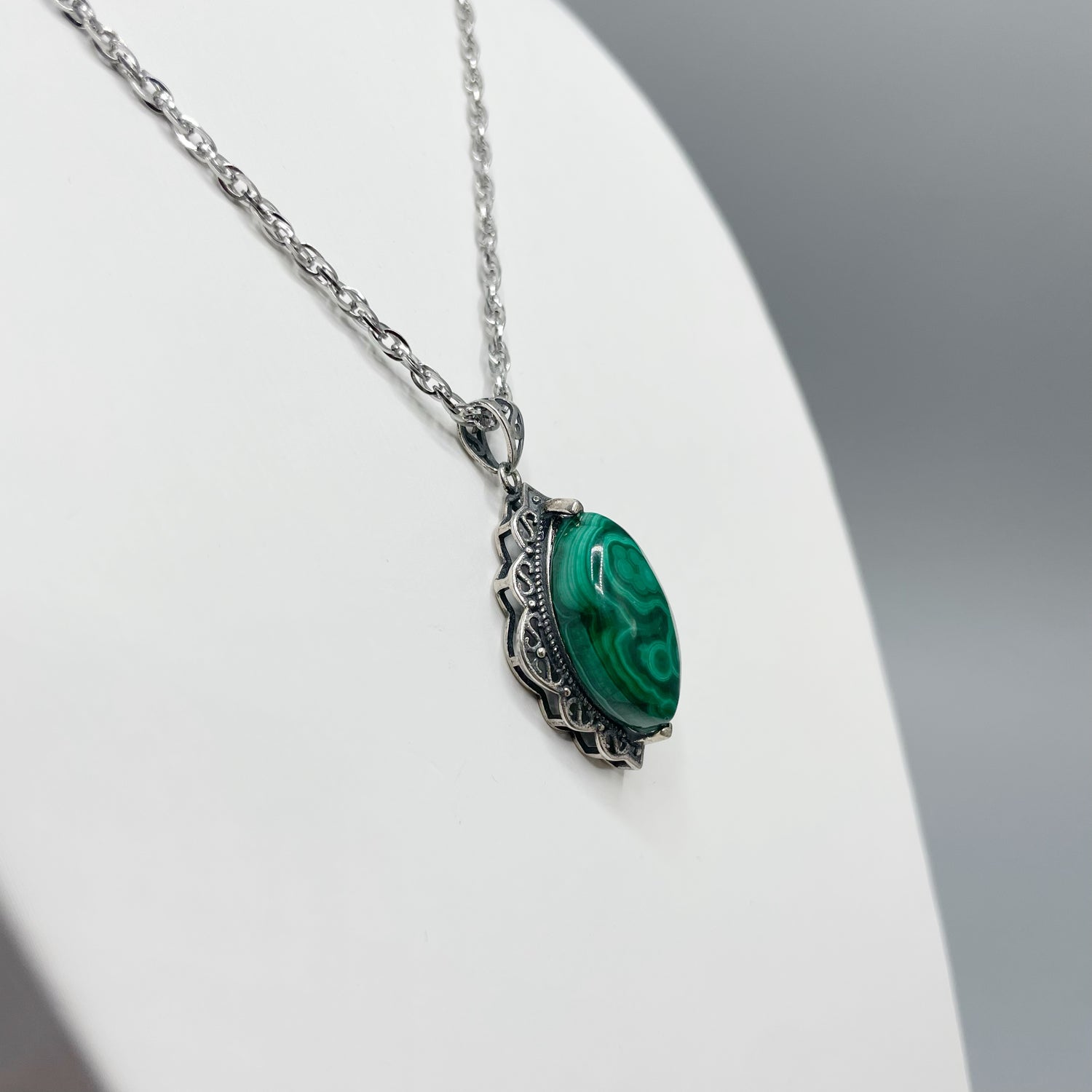 Ciondolo Malachite - Argento 925