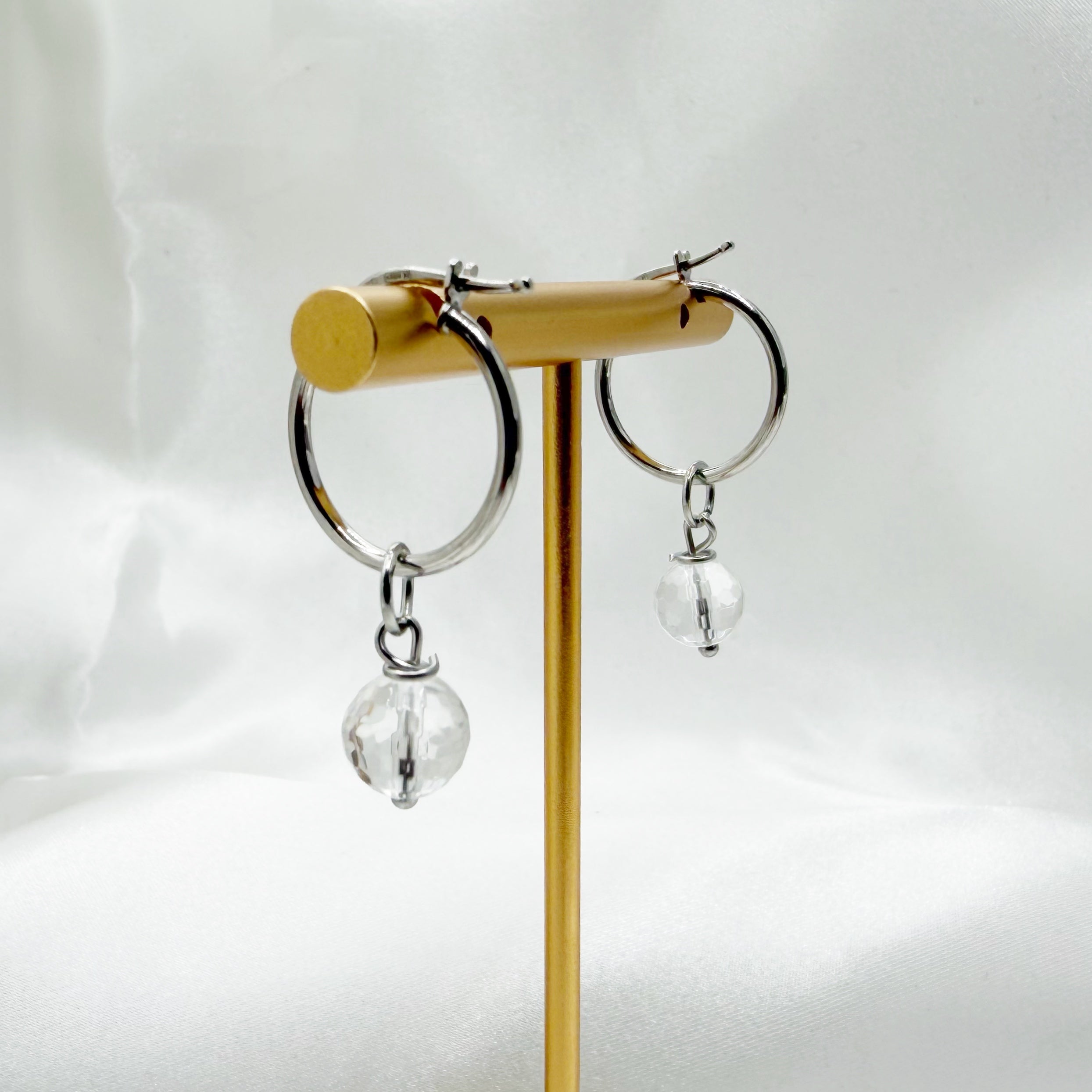 Orecchini Cerchio Cristallo di Rocca