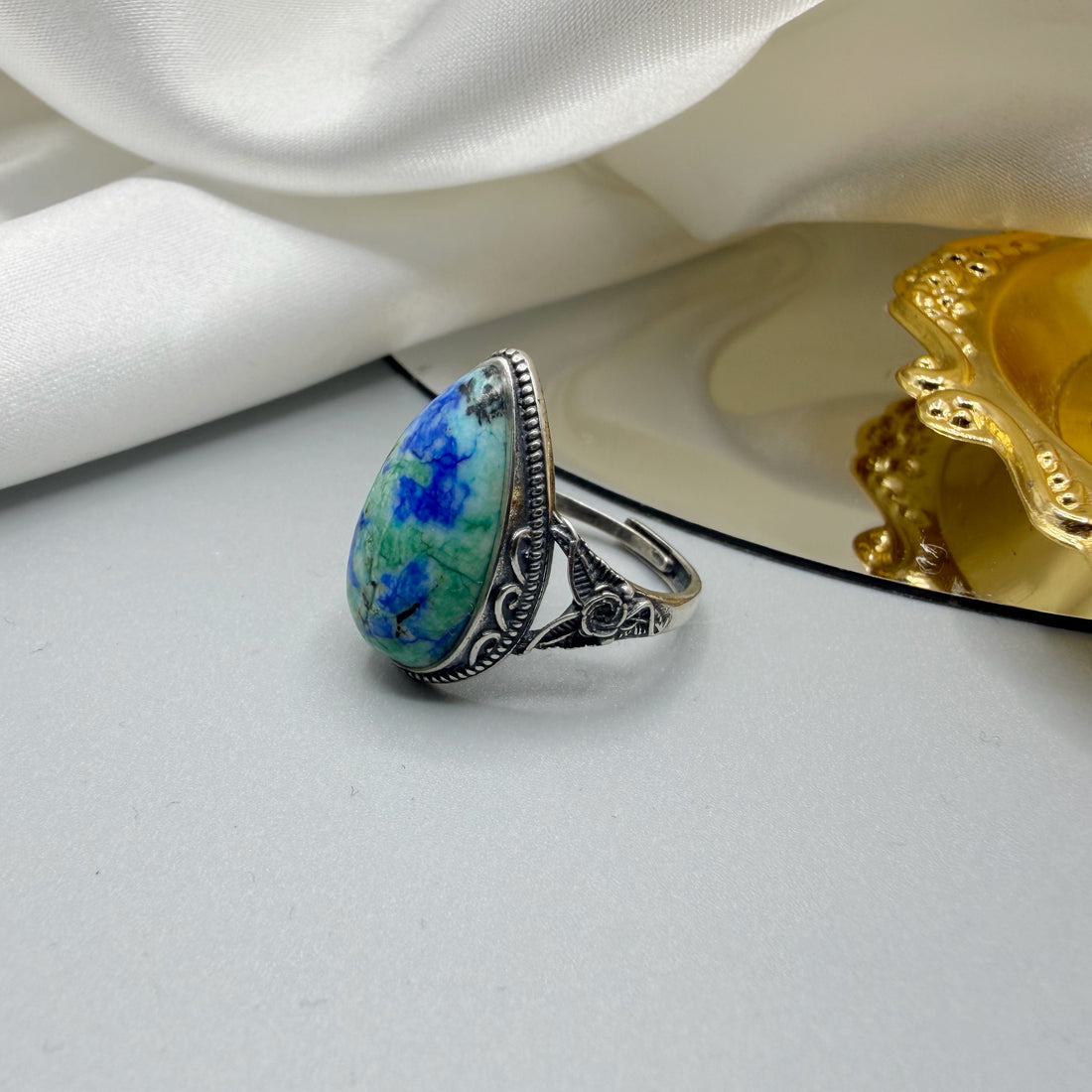 Anello Lapis e Turchese e Argento 925