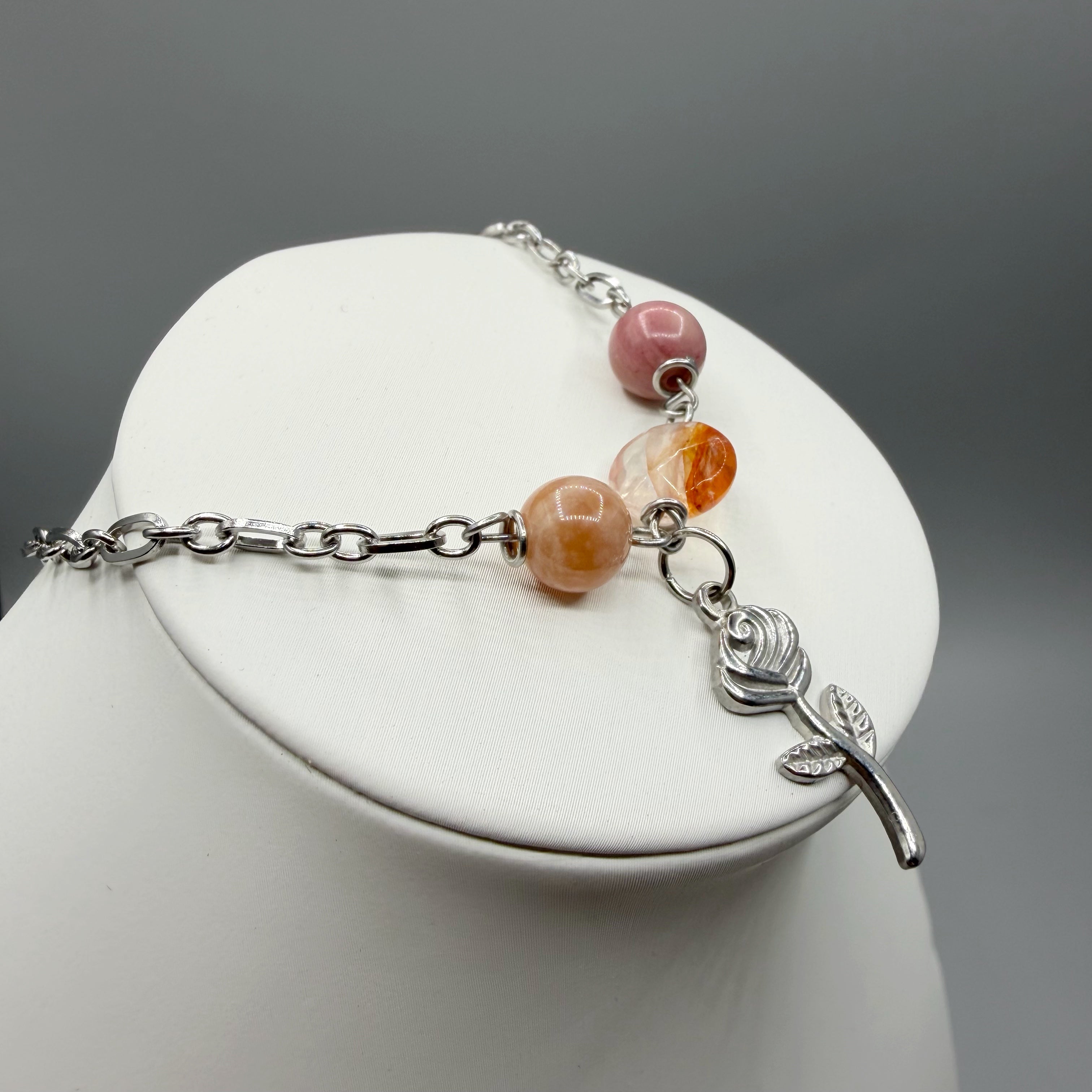 Bracciale Calma e Serenità - Pietra di Luna, Quarzo Ematoide, Rodonite - LIMITED EDITION