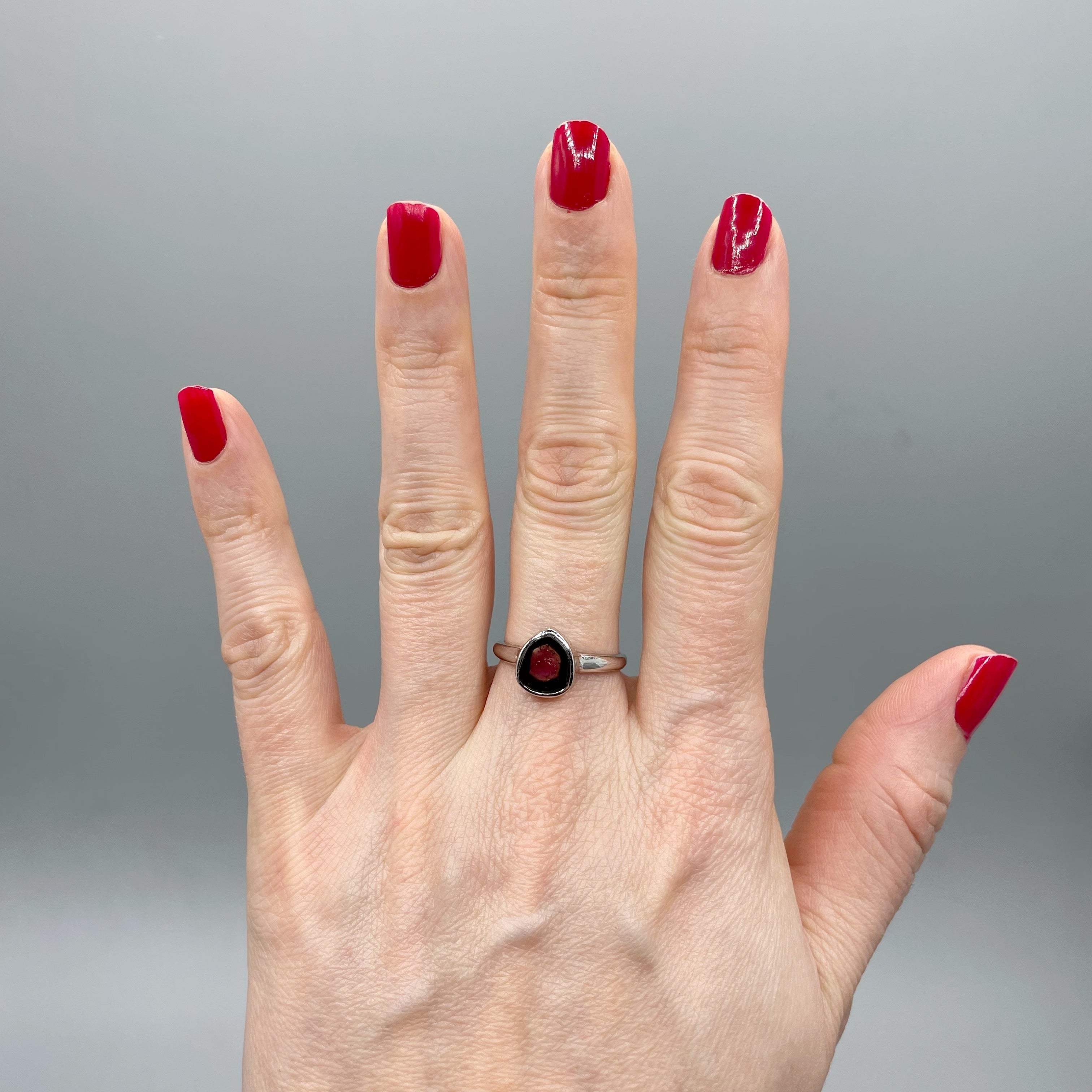 Anello Tormalina Watermelon - Argento 925