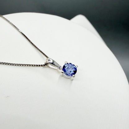 Ciondolo Punto Luce Tanzanite Argento 925 - Tondo