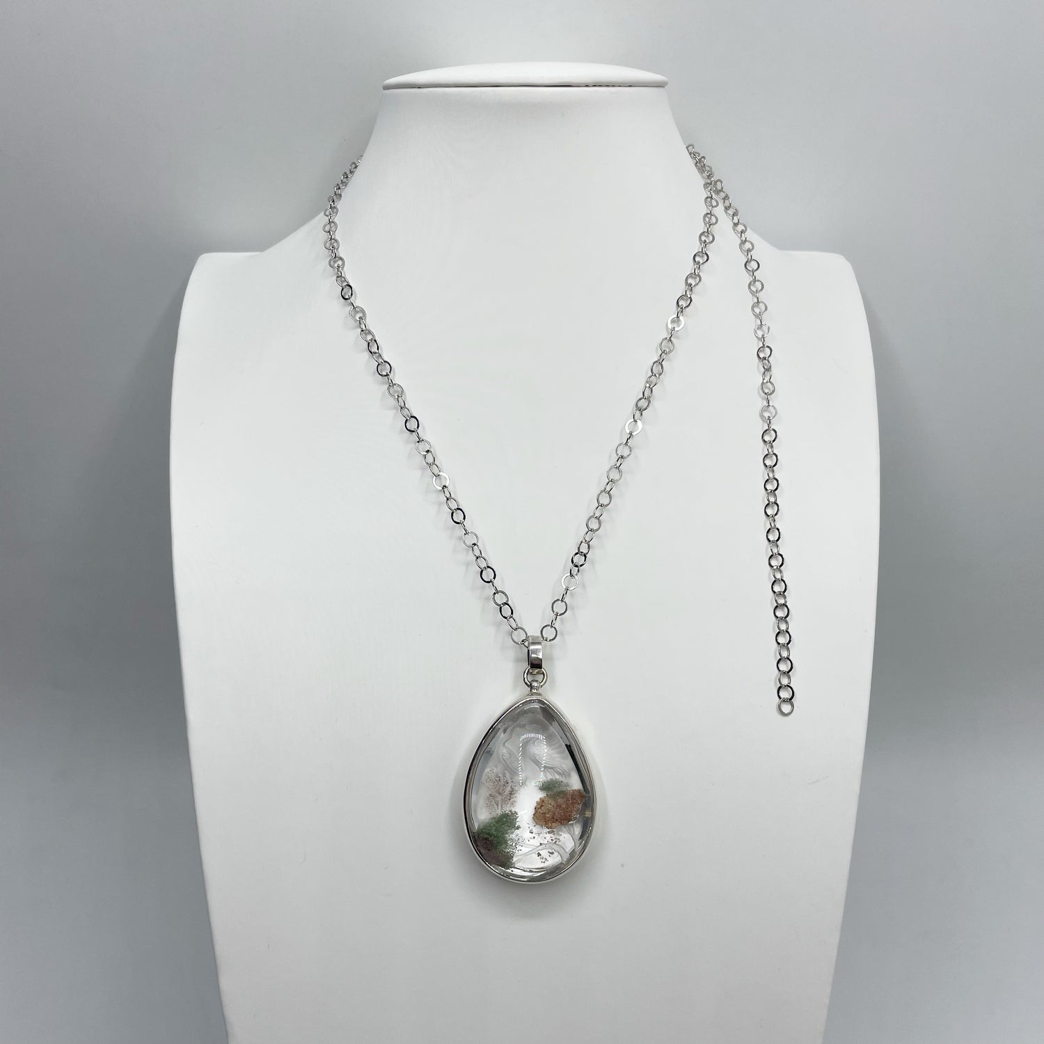 Ciondolo Lodolite intarsiato a Mano - Argento 925