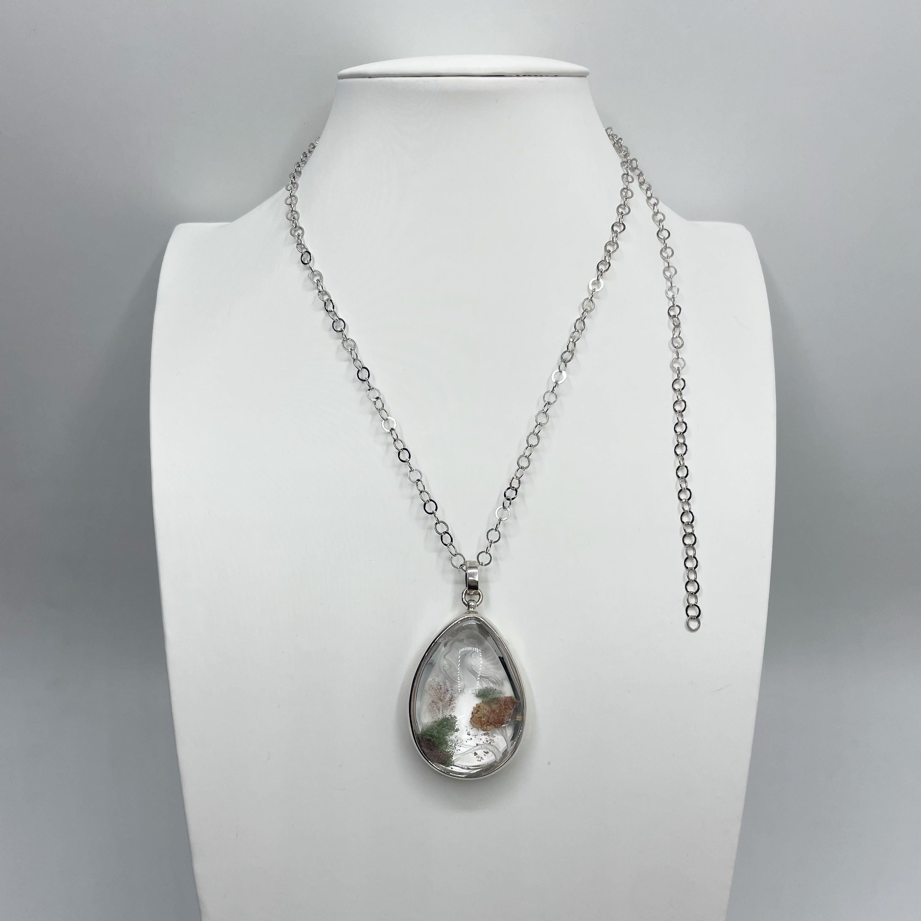 Ciondolo Lodolite intarsiato a Mano - Argento 925