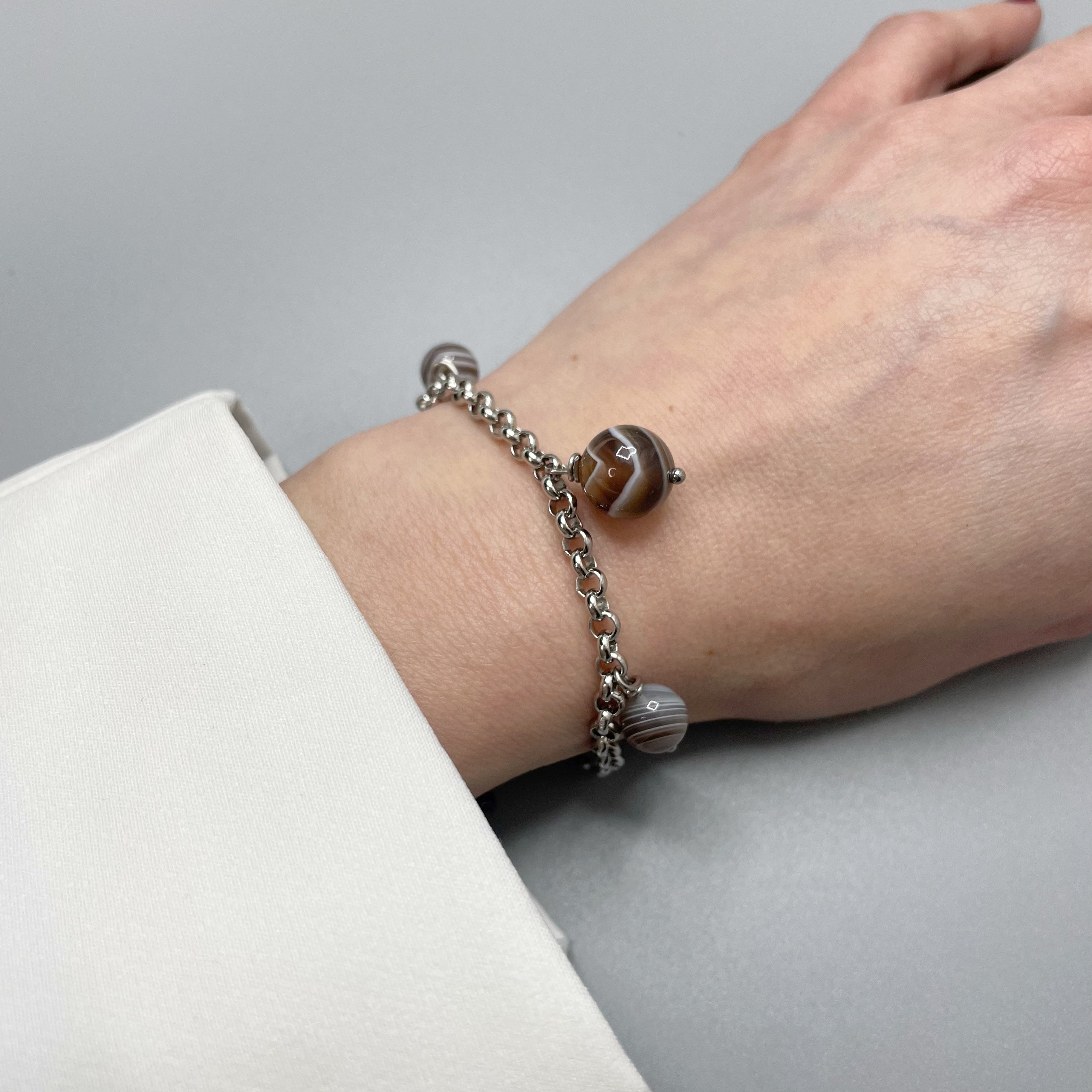 Bracciale Charm con Occhio di Shiva - Acciaio inossidabile
