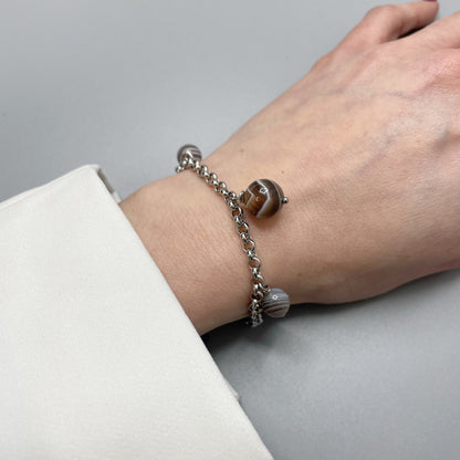 Bracciale Charm con Occhio di Shiva - Acciaio inossidabile