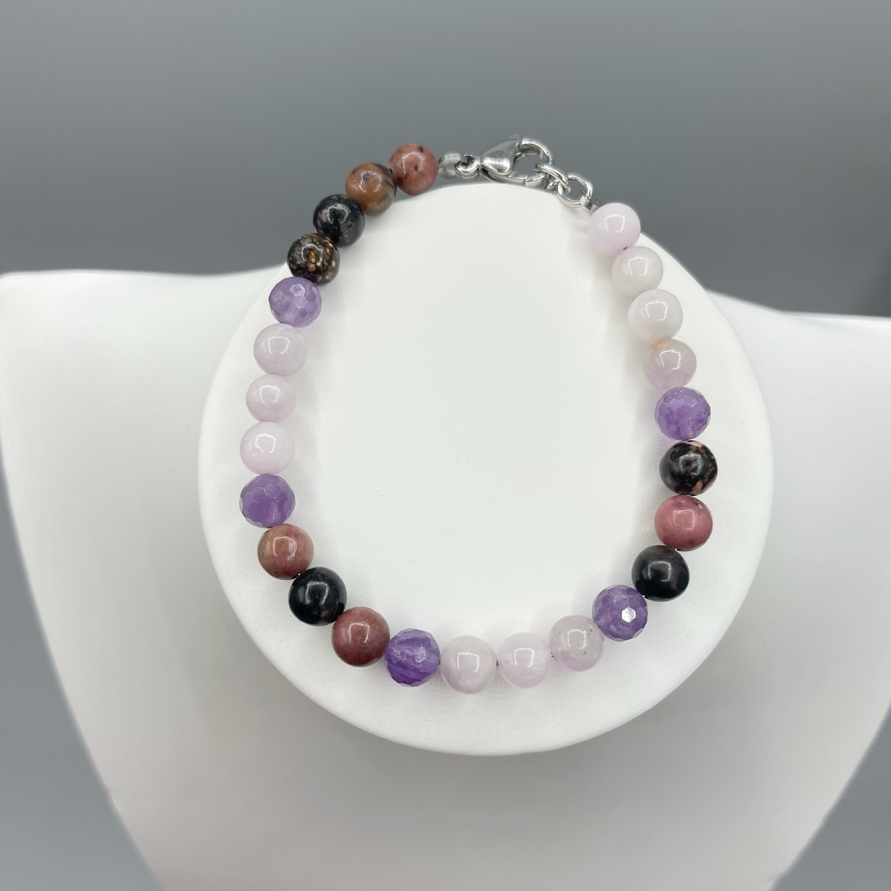 Bracciale della Rinascita - Ametista, Kunzite, Rodonite - LIMITED EDITION